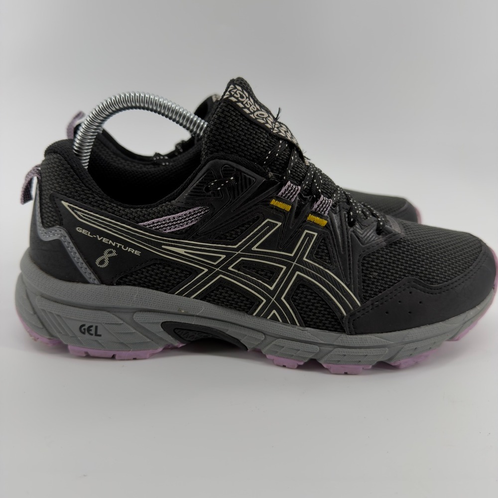 Asics Gel-Venture 8 Trail Running Shoes Black Purple Womens 9.5 Wide